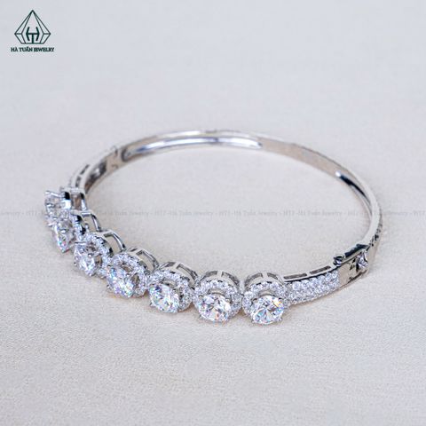 B099 Vòng tay móc máy 7 viên chủ CZ 5.4mm