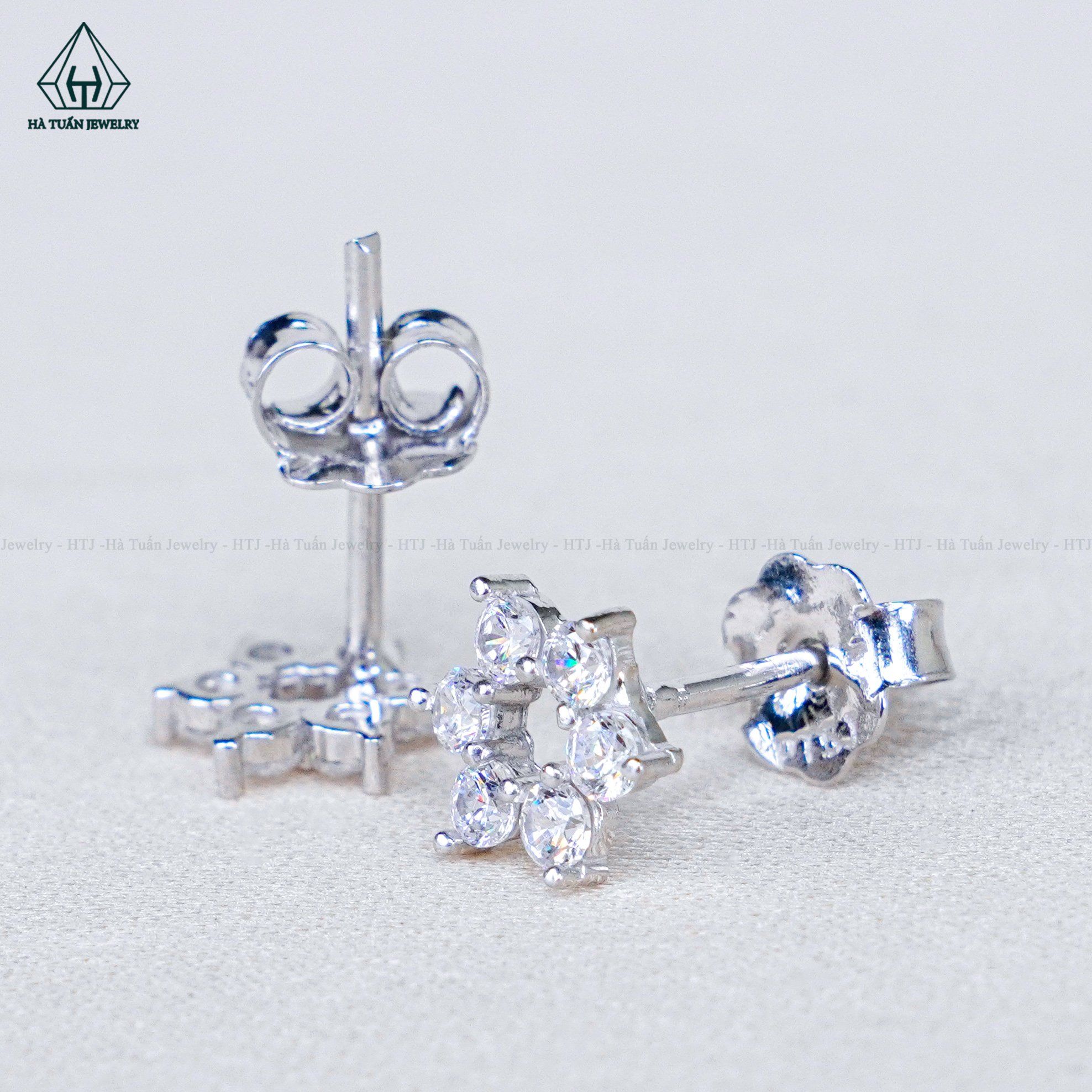  E089 Bông tai hoa 6 cánh nhọn 