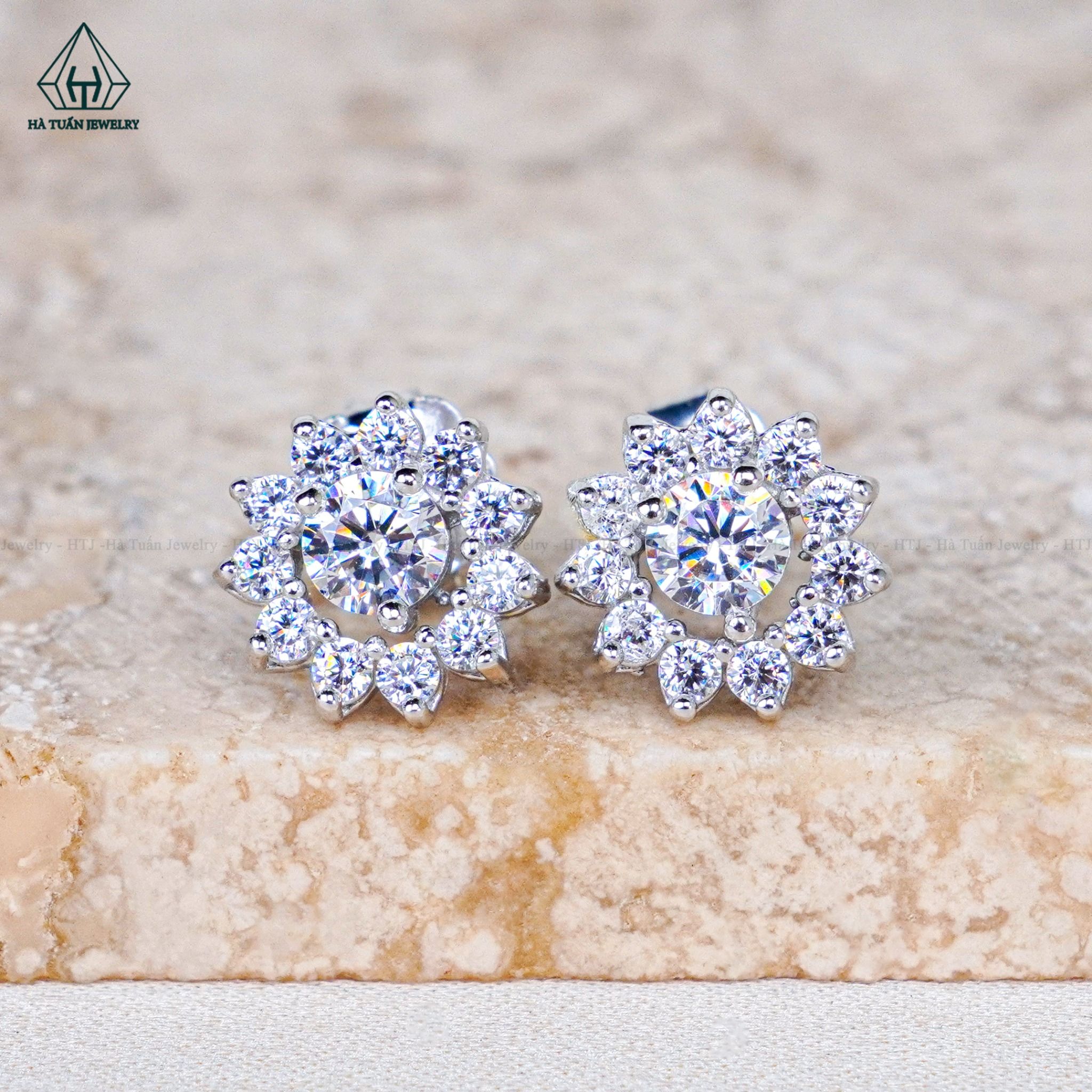  E094 Bông tai hoa cánh nhọn 