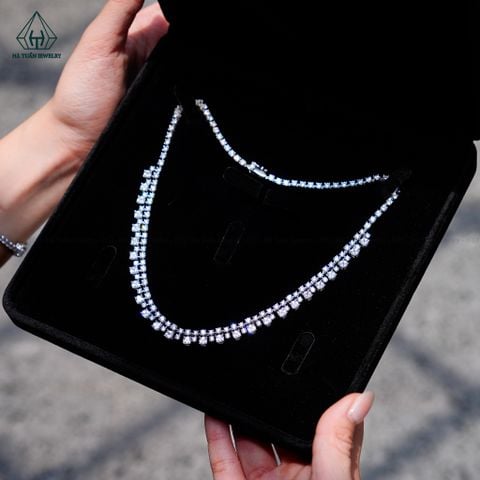 N727 Dây mặt liền full đá CZ