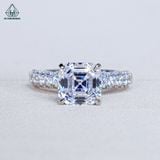  R015 Nhẫn nữ Asscher 8*8mm 