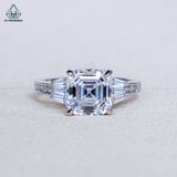  R016 Nhẫn nữ vuông Asscher 8*8mm 