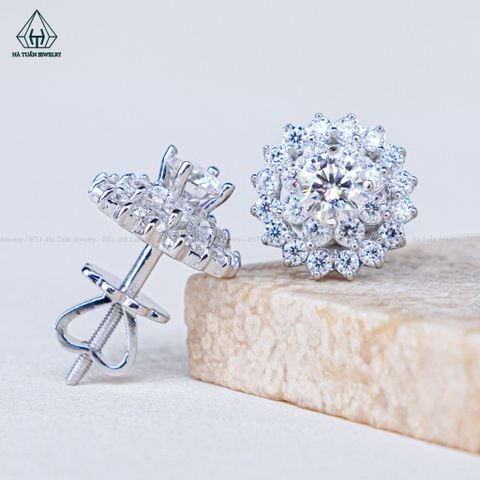 EX491 4.5mm Bông tai tròn cánh nhọn