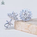  EX491 FULL MOIS 4.5mm Bông tai tròn cánh nhọn 