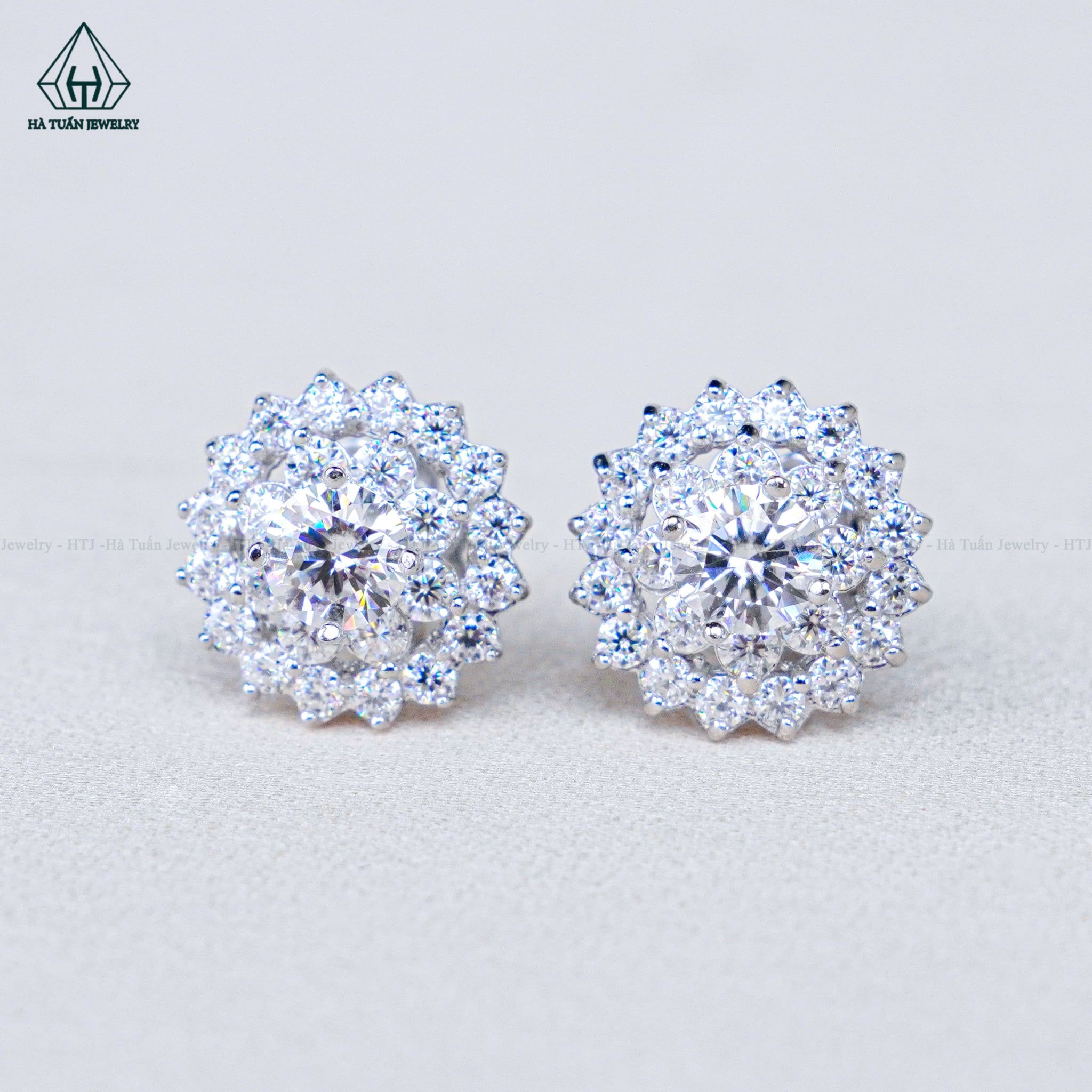  EX491 4.5mm Bông tai tròn cánh nhọn (khác chuôi) 