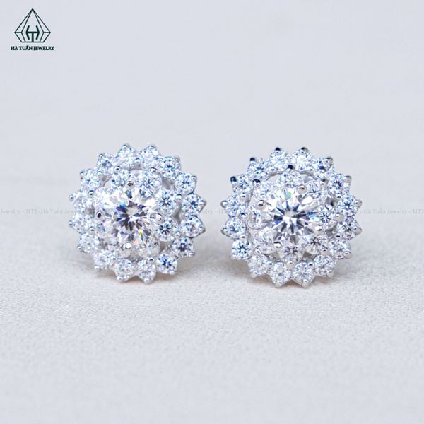  EX491 4.5mm Bông tai tròn cánh nhọn 