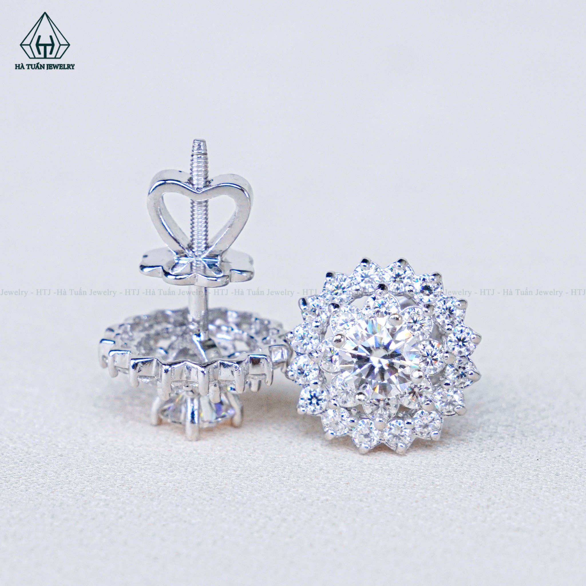  EX491 4.5mm Bông tai tròn cánh nhọn 