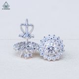  EX491 FULL MOIS 4.5mm Bông tai tròn cánh nhọn 