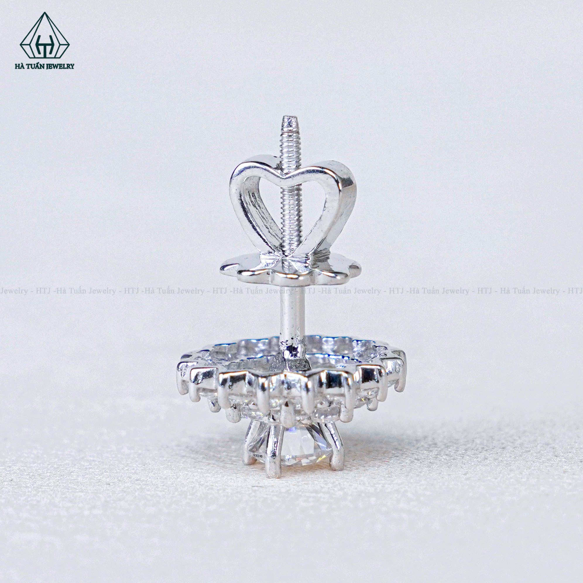  EX491 4.5mm Bông tai tròn cánh nhọn 