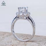  RX577 7.5mm Nhẫn nữ đài hoa phối baguette 