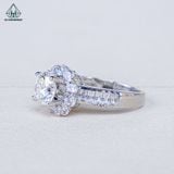  RX577 7.5mm Nhẫn nữ đài hoa phối baguette 