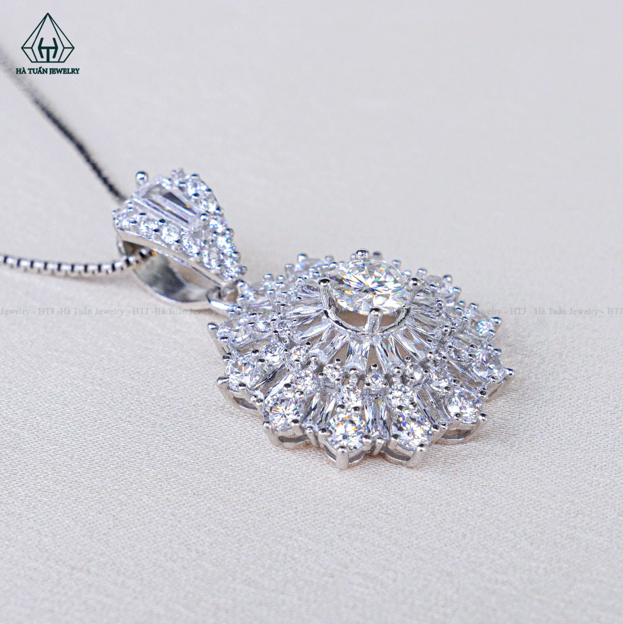  PX259 6mm Mặt dây chuyền phối baguette 