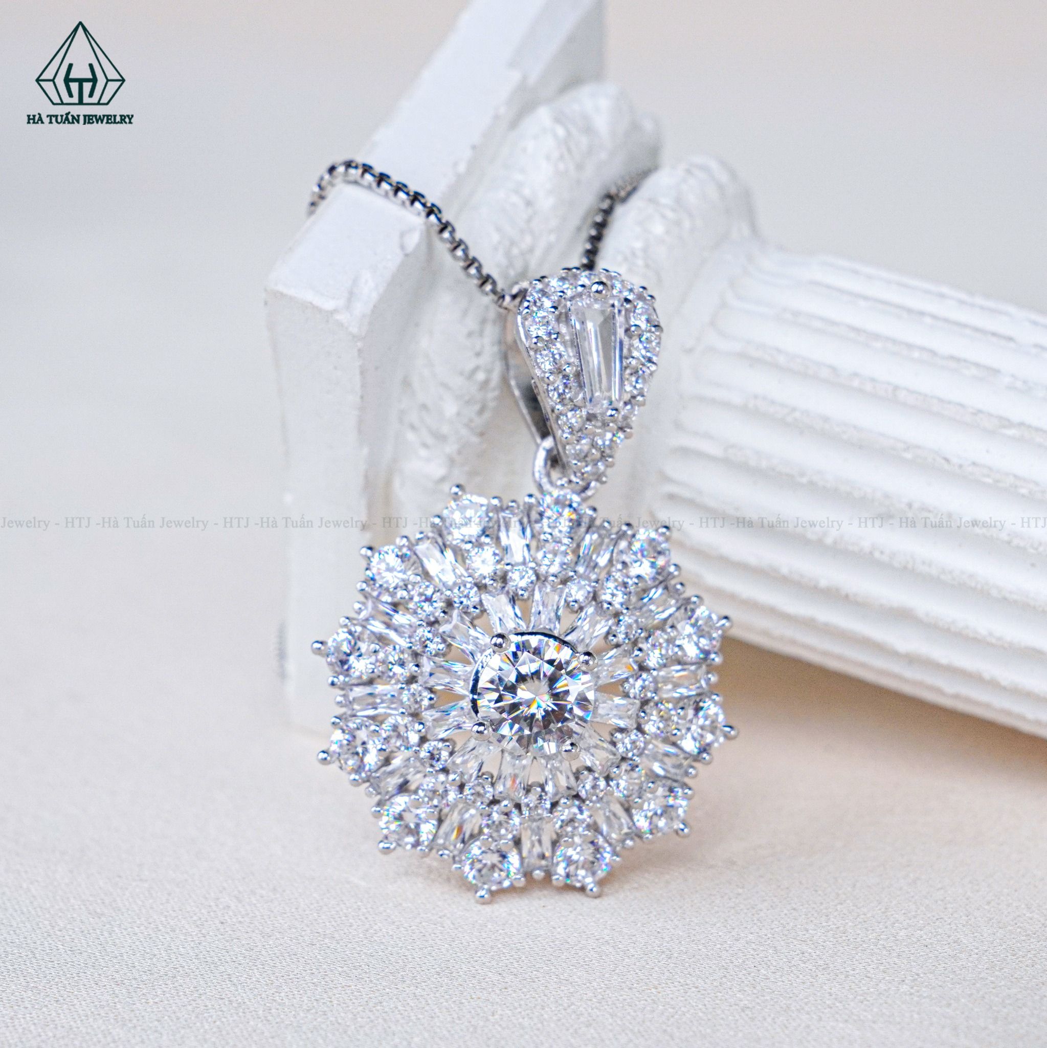  PX259 6mm Mặt dây chuyền phối baguette 