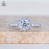  RX664 FULL MOIS 5.4mm Nhẫn nữ Halo tròn 