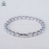  B037 Lắc tay halo vuông đá 4mm 