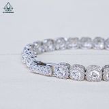 B037 Lắc tay halo vuông đá 4mm 