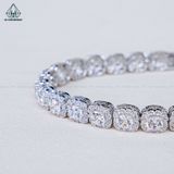  B037 Lắc tay halo vuông đá 4mm 