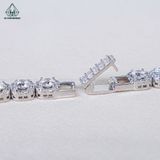  B037 Lắc tay halo vuông đá 4mm 