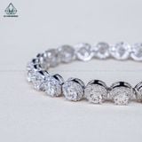  B038 Lắc tay halo tròn đá 