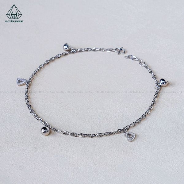 A478 Lắc chân bi mix trái tim 