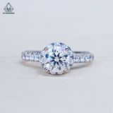  RX668 6.5mm Nhẫn nữ đai halo tròn 