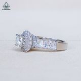  RX669 6.5mm Nhẫn nữ đai baguette 