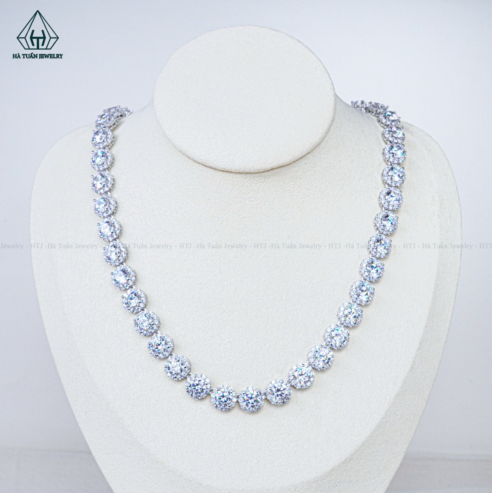  NCX084 6mm Dây chuyền halo full đá CZ 