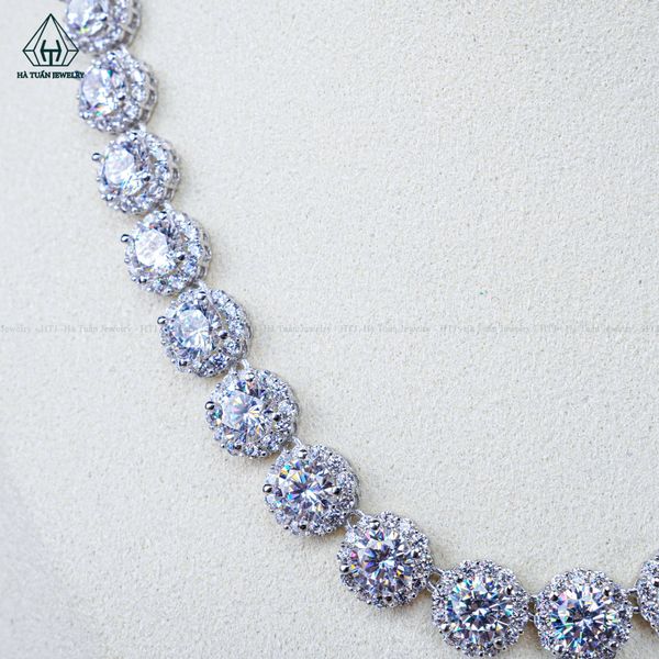  NCX084 4mm Dây chuyền halo full đá CZ 