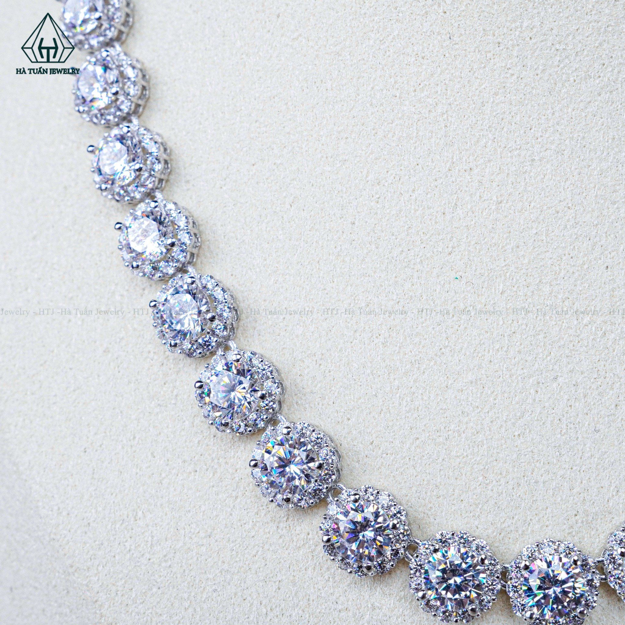  NCX084 6mm Dây chuyền halo full đá CZ 