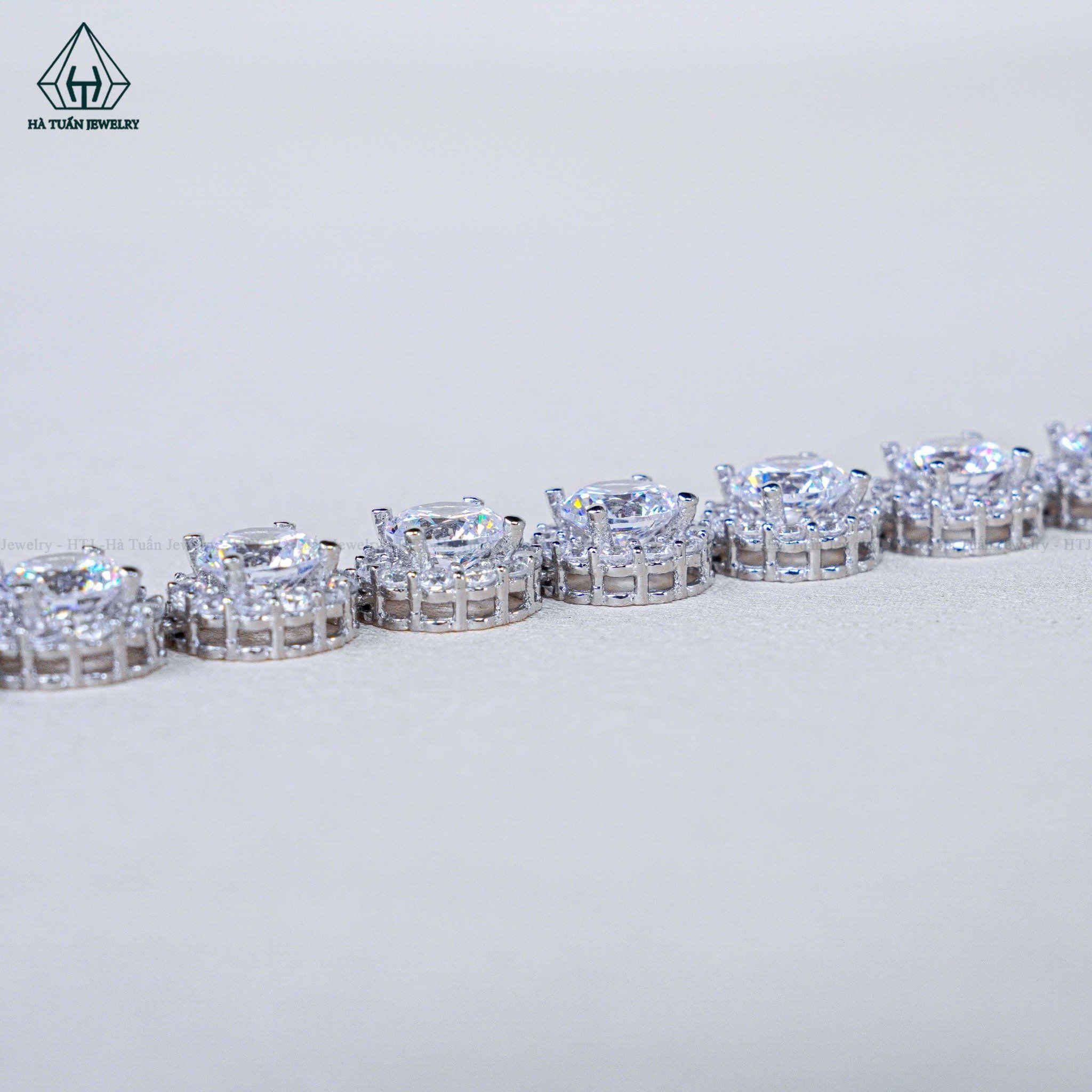  NCX084 6mm Dây chuyền halo full đá CZ 