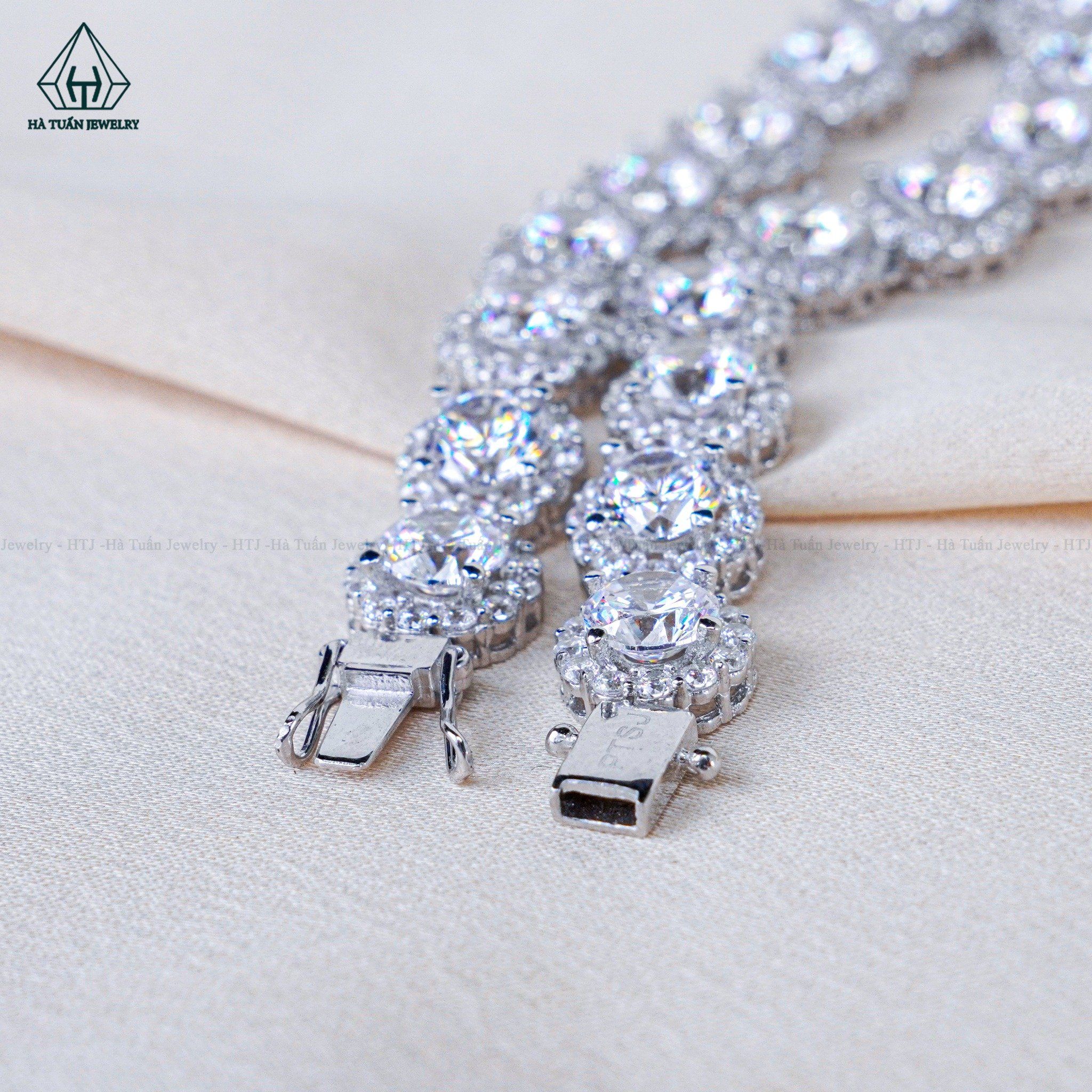  NCX084 5mm Dây chuyền halo full đá CZ 