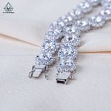  NCX084 4mm Dây chuyền halo full đá CZ 