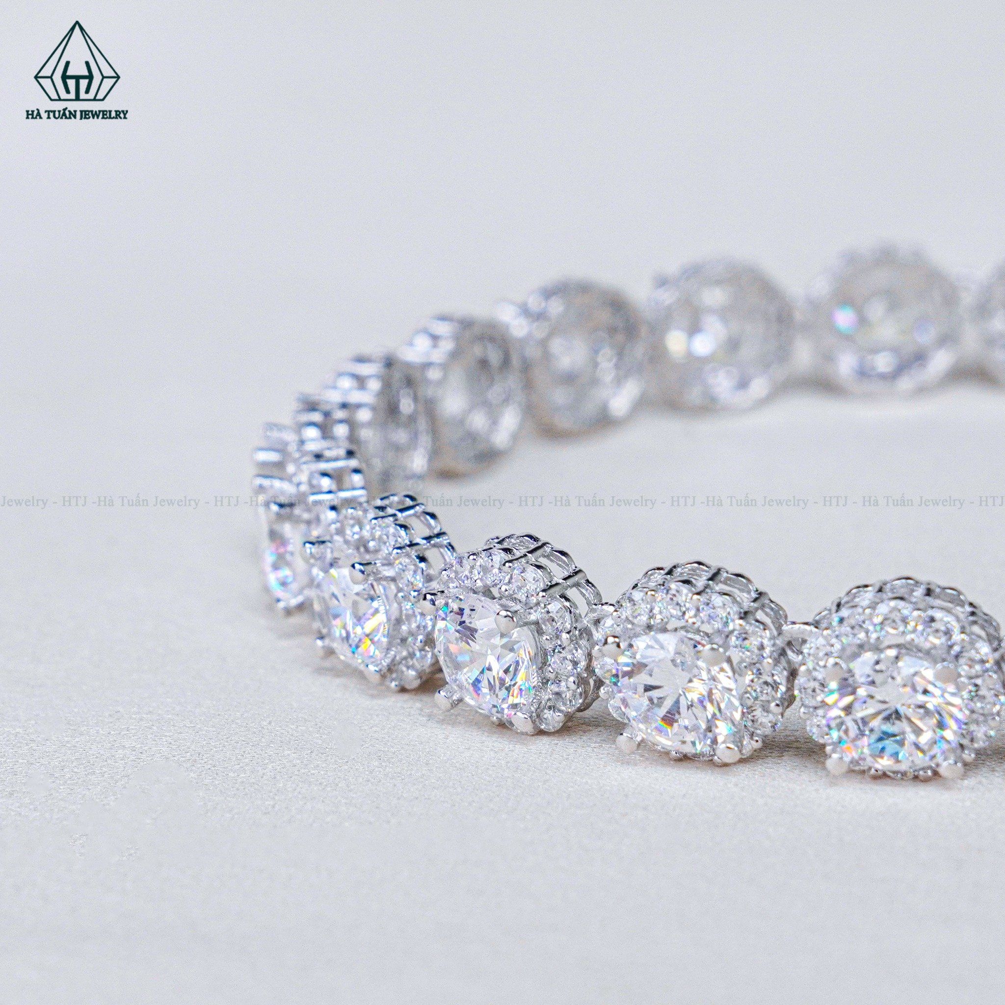 NCX084 5mm Dây chuyền halo full đá CZ 