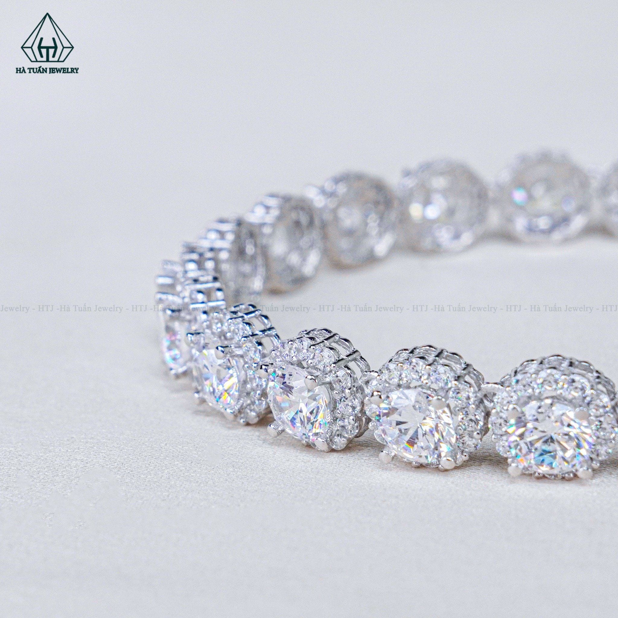  NCX084 6mm Dây chuyền halo full đá CZ 