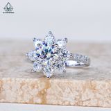  RX583 6.5mm Nhẫn nữ hoa đá FULL MOIS (không mã cạnh) 