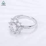  RX586 6.5mm FULL MOIS Nhẫn nữ hoa đá 8 chấu (không mã cạnh) 