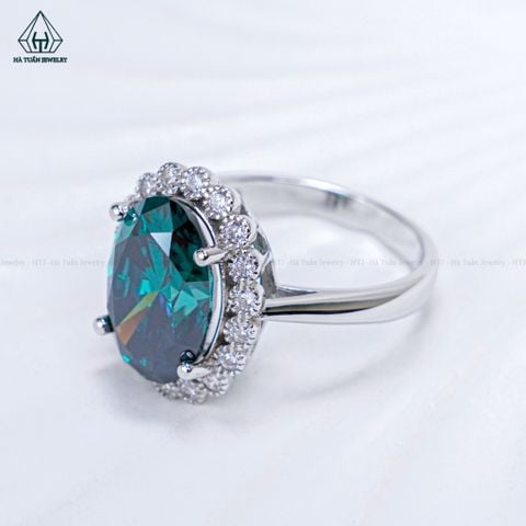 RX589 Nhẫn nữ halo OVAL 9*13mm