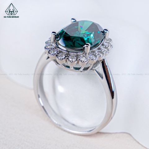 RX589 Nhẫn nữ halo OVAL 9*13mm