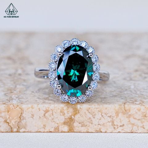 RX589 Nhẫn nữ halo OVAL 9*13mm