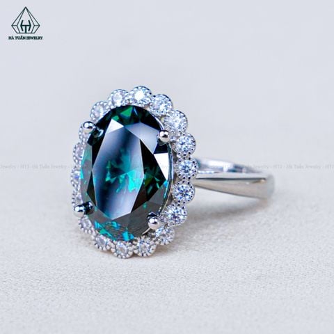 RX589 Nhẫn nữ halo OVAL 9*13mm