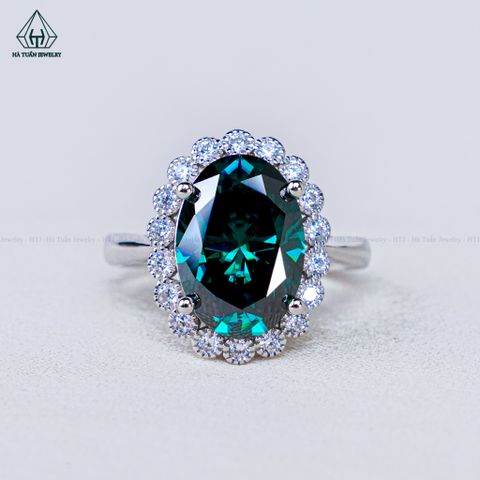RX589 Nhẫn nữ halo OVAL 9*13mm