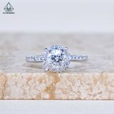  RX596 5mm Nhẫn nữ halo FULL MOIS (không mã cạnh) 