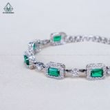  B101 Lắc tay Emerald xanh lá 4x6mm CZ 