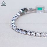  B101 Lắc tay Emerald xanh lá 4x6mm CZ 