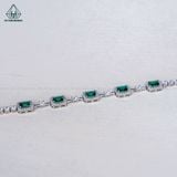 B101 Lắc tay Emerald xanh lá 4x6mm CZ 