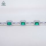  B101 Lắc tay Emerald xanh lá 4x6mm CZ 