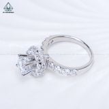  RX676 FULL MOIS 7mm Nhẫn nữ halo tròn 