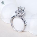  RX676 FULL MOIS 7mm Nhẫn nữ halo tròn 