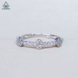  R025 Nhẫn nữ hoa 4 cánh đính đá 