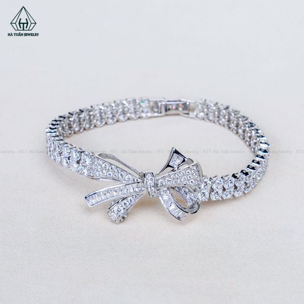 B114 Lắc tay nơ full đá 2 hàng